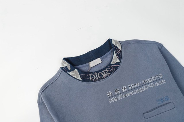 Dior專櫃迪奧2023FW新款色織提花螺紋衛衣 男女同款 tzy3024